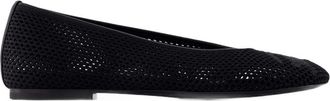 Burberry Womens Leather Knit Ballerina Black