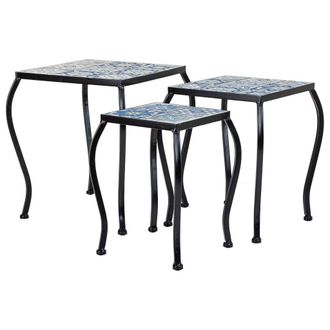 Wanderlust Deco Wanderlust Deco - Set 3 Soportes De Mosaico Y Metal Negros