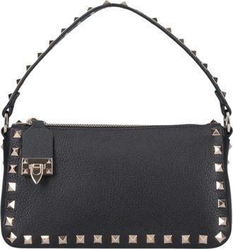Valentino Tassen, Dames, Zwart, ONE Size, Leer, Small Rockstud Shoulder Bag