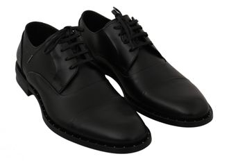 Dolce & Gabbana Mens Black Leather Derby Formal Shoes
