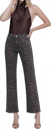 Flying Monkey High Rise Ankle Length Jeans In Leopard
