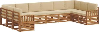 vidaXL Conjunto De Sof&aacute;s De Exterior 10 Uds. Natural Y Beige Vidaxl