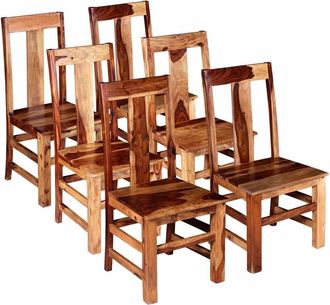 vidaXL Sillas De Comedor 6 Unidades Madera Maciza Vidaxl