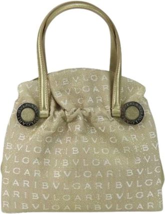 Bulgari Pre-owned Handbags, female, Beige, Size: ONE SIZE Pre-owned Canvas Handbag