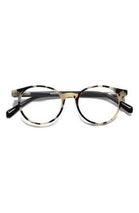 Eyebobs Case Closed 50mm Round Reading Glasses in Black /Horn at Nordstrom, Size +1.25
