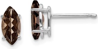 Diamond2Deal 14kw 8x4mm Marquise Smoky Quartz Earring