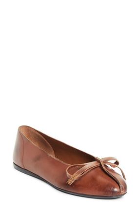 Prada Exposed Seam Ballerina Flat in Cacao at Nordstrom, Size 5.5Us