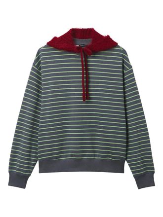 Tout &agrave; Coup crew-neck striped sweatshirt - Grey