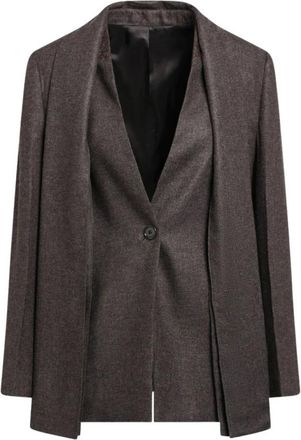 Toteme Scarf Lapel Blazer - Dames - Blazers - Bruin - S - Wol - Jassen