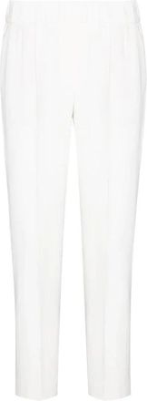 Brunello Cucinelli Witte Pantalone Broek - Dames - Slim Fit Broeken - Wit - M - Broeken