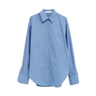 Frankie Shop THE Frankie Shop Hemden - Dames - Blouses & Shirts - Blauw - Maat: 2XS Zijde
