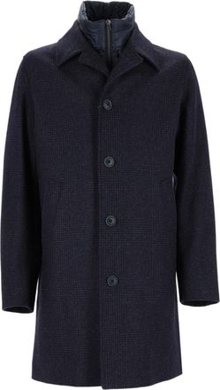 Herno Tailored Dark Blue Zip-Layer Coat