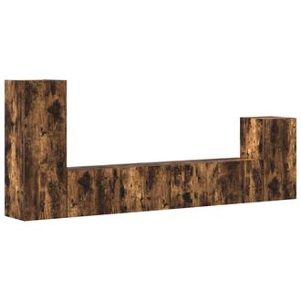 vidaXL Set De Muebles De Tv 4 Pzas Madera Contrachapada Roble Ahumado Vidaxl