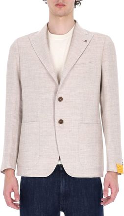 Tagliatore Montecarlo Herringbone Linen-Wool Blazer