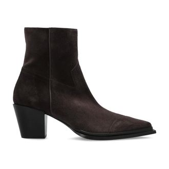 Jimmy Choo London Schoenen, Dames, Bruin, 41 EU, Leer, Cece Enkellaarsjes met Hak