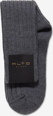 Alto Milano Rippstricksocken aus Schurwolle Aster Short