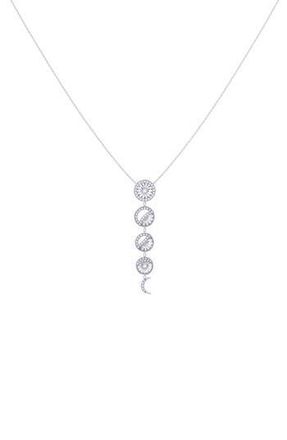 LuvMyJewelry Moon Phases Diamond Pendant Necklace in Silver at Nordstrom Rack
