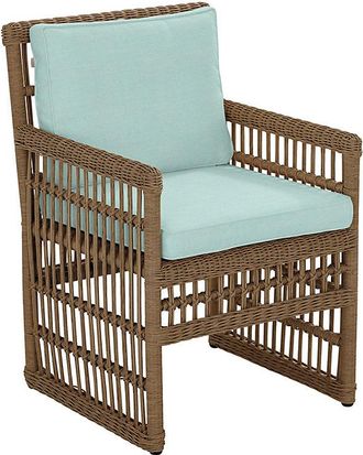 Ballard Designs Suzanne Kasler Harbour Arm Chair 2-Piece Replacement Cushion Set - Canvas Spa - Ballard Designs