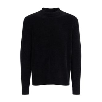 Roberto Ricci Design Velvet Round Knit - Heren - Truien - Zwart - Maat: S Velours