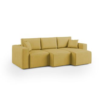 Divani.Store Morfeo Sof&aacute; Con Asiento Extra&iacute;ble En Tela Impermeable 245 Cm Amarillo