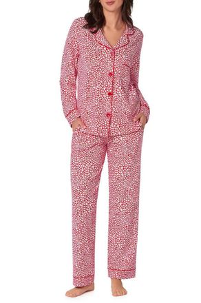 Bedhead Pajamas Bursting With Love Long Sleeve Pajama Set In Red/white