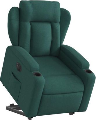 vidaXL Vidaxl - Sill&oacute;n El&eacute;ctrico Reclinable Elevable De Tela Verde Oscuro