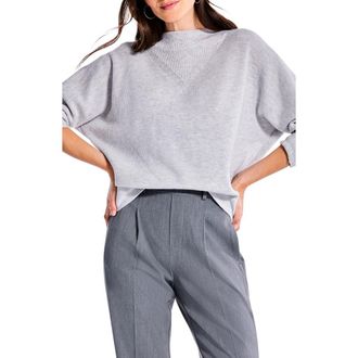 Nic+Zoe Shaker Stitch Funnel Neck Sweater in Reflection at Nordstrom Rack, Size X-Large