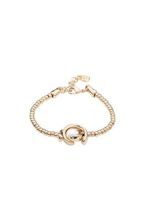 UNOde50 Double Moon Bead Elastic Bracelet in Gold at Nordstrom, Size Medium