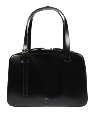 A.P.C. Structured Black Handbag With Glossy Finish