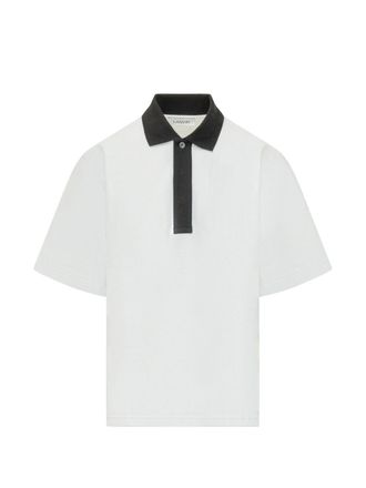 Lanvin Short-Sleeved Polo Shirt with Knitted Collar