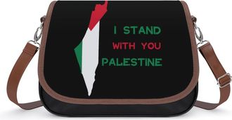 Generic I Stand With You Palestine Small Womens Crossbody Bags Shoulder Handbag with Adjustable Strap for Travel