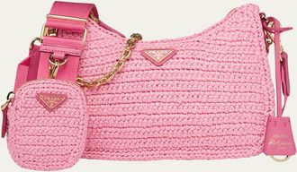 Prada Re-Edition 2005 Raffia Chain Shoulder Bag