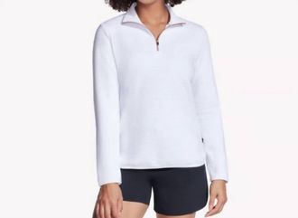Skechers Soft-Knit Ottoman 1/4 Zip Pullover In White