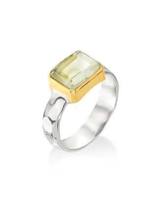 Tiramisu Silver 2.50 Ct. Tw. Green Amethyst Solitaire Ring