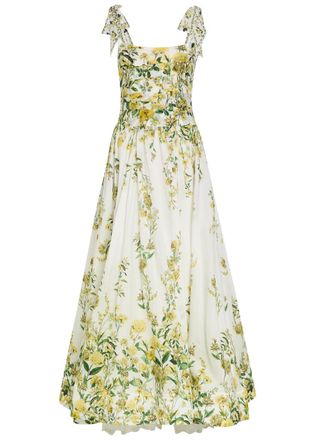 Alice & Olivia Haven Floral Cotton and Silk-blend Maxi Dress - Multicoloured - 2 (UK6 / XS)
