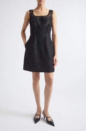 Jason Wu Textured Fray Jacquard Minidress in Black at Nordstrom, Size 6