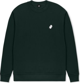 Dalix Ghost Relaxed Midweight Fleece Crewneck Sweatshirt in Pine Green at Nordstrom, Size Xx-Large