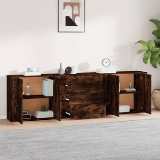 Berkfield Home Sideboards 3 pcs Smoked Oak Engineered Wood in Brown