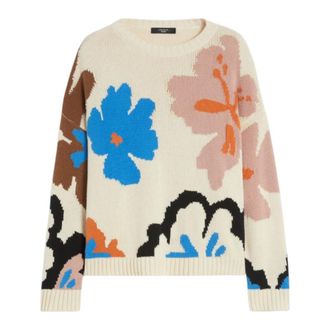Max Mara Round-neck Knitwear, female, Multicolor, Size: M Celebre Crew-neck Knit