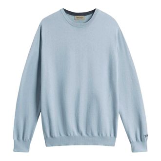 Woolrich Crewneck Jumper - male - Woolrich - Round-neck Knitwear - Blue - L - Knitwear