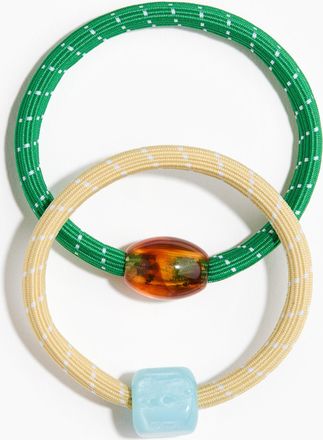 H&M 2er-Pack Haargummis - Blassgelb/Gr&uuml;n