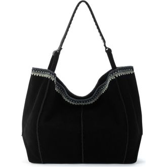 The Sak Los Feliz Large Tote Leather Bag in Black Suede Blkt Stch at Nordstrom