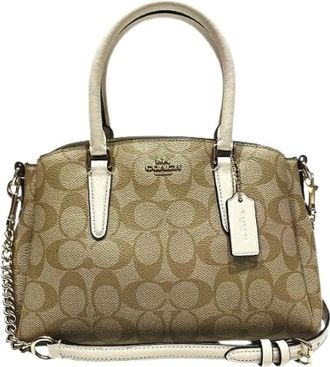 Coach Pre-owned Handbags, female, Beige, Size: ONE SIZE Pre-owned Signature PVC 2way Bag