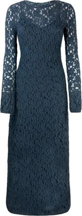 Max Mara Kleedjes, Dames, Blauw, M, Polyester, Elegante Blauwe Jurk met Polyester Voering