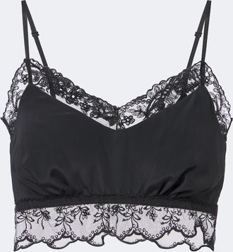 Simone Rocha Lace-trimmed satin bralette