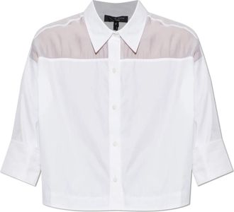 Rag & Bone Elly Poplin-Organza Shirt - Dames - Overhemden - Wit - S - Organza - Overhemden