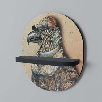 OEM Estante Ovalado Feathered Fashionista Negro