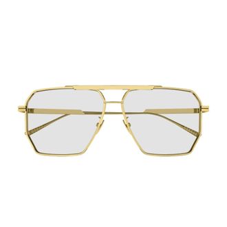 Bottega Veneta Sunglasses, unisex, Yellow, Size: 60 MM Caravan Metal Sunglasses