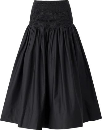 Self Portrait Rs 26 Midi Rok - Dames - Midirokken - Zwart - M - Katoen - Rokken