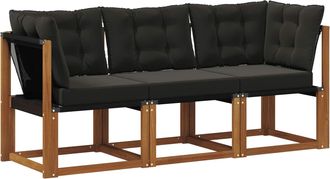 vidaXL 3 Uds. Sof&aacute; De Esquina Y Centro Para Exterior Natural Vidaxl